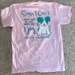 Simply Southern pink dog shirt